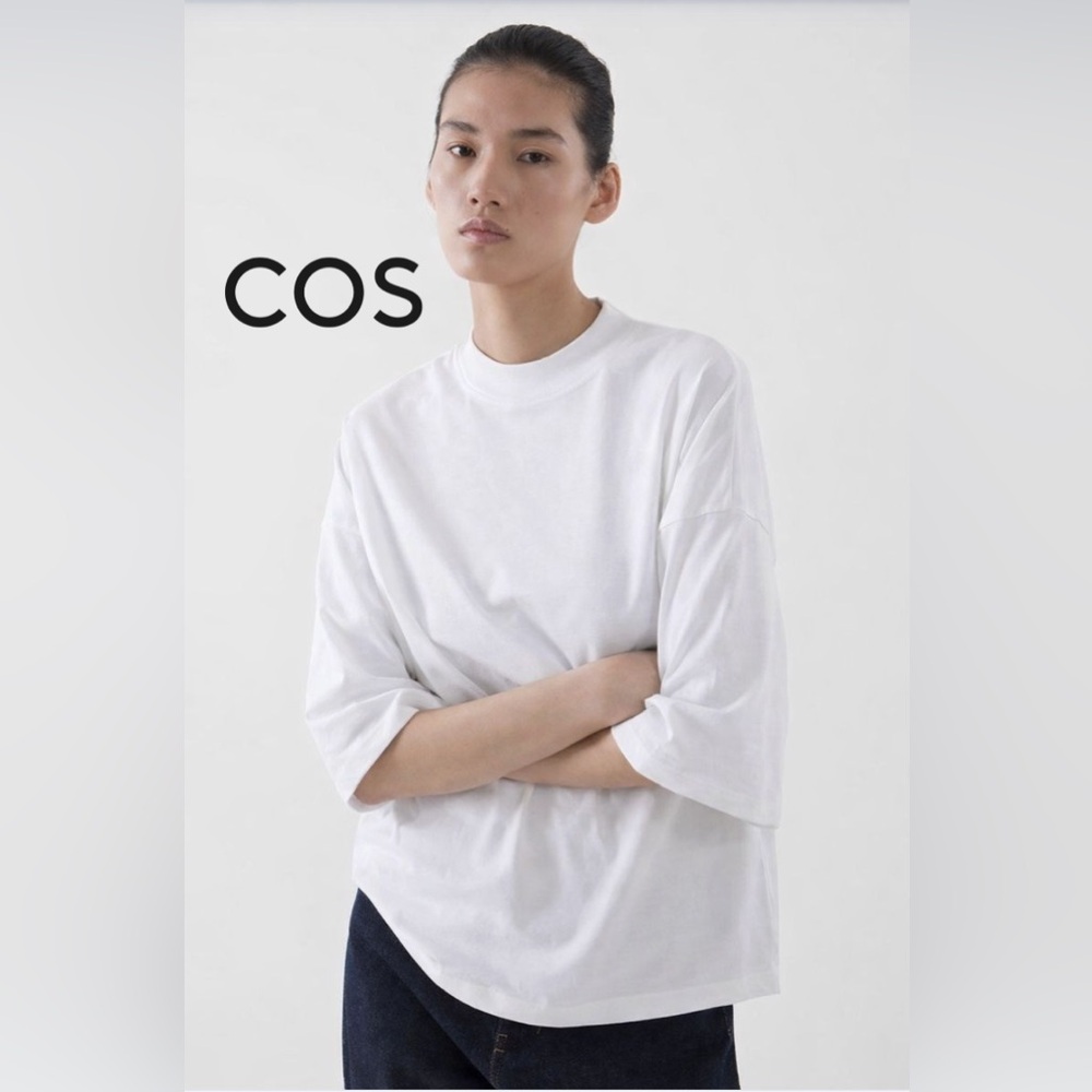 COS Pure White Crew Neck Tee M